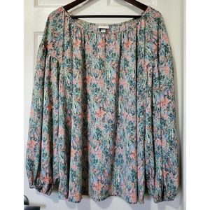 Ava & Viv Floral Blouse‎ Plus Size